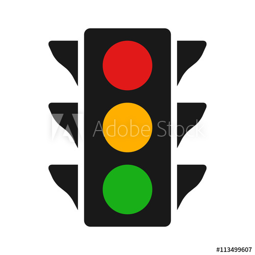 500x500 Traffic Control Light Signal With Red, Yellow And Green Color