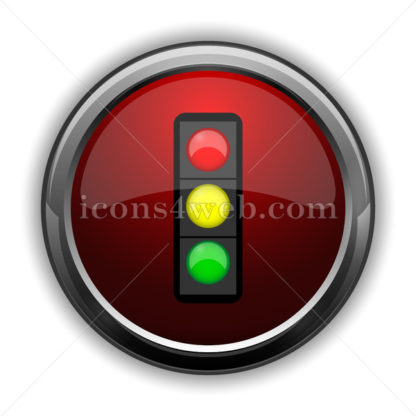 416x416 Traffic Light Icon Red Glossy Web Icon With Shaddow