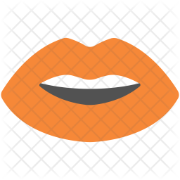 256x256 Red Lips Icon Of Flat Style