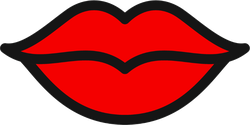 250x125 Red Love Lips Icon Sticker