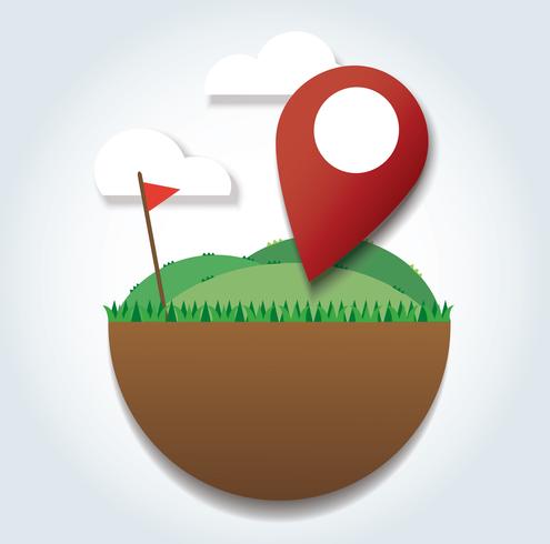 Location Icon On The Green Field And Red Flag Reach 495x490 Location Icon On The Green Field And Red Flag Reach
