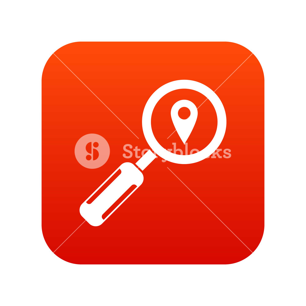 Magnifying Glass And Map Location Icon Digital Red For Any Design 1000x1000 Magnifying Glass And Map Location Icon Digital Red For Any Design