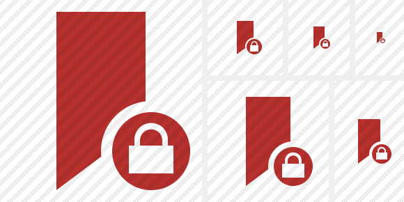 580x290 Bookmark Red Lock Icon Symbol Color Professional Stock Icon