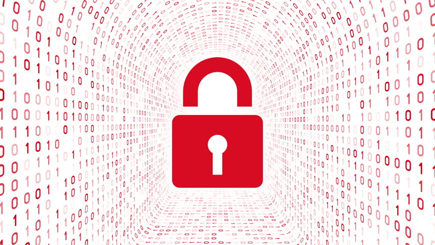 852x480 Red Lock Icon Form Red Stock Footage Video