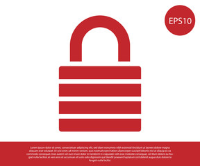 288x240 Red Lock Icon Isolated On White Background Padlock Sign Security
