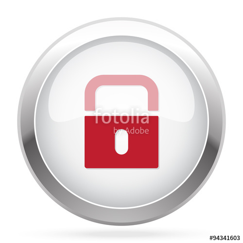 500x500 Red Lock Icon On Chrome Web Button Stock Image And Royalty Free