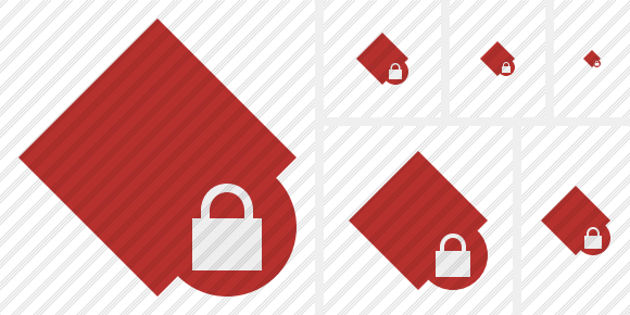 580x290 Rhombus Red Lock Icon Flat Professional Stock Icon And Free Sets