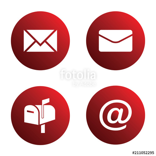 500x500 Vector Icon Set Red Mail Icons