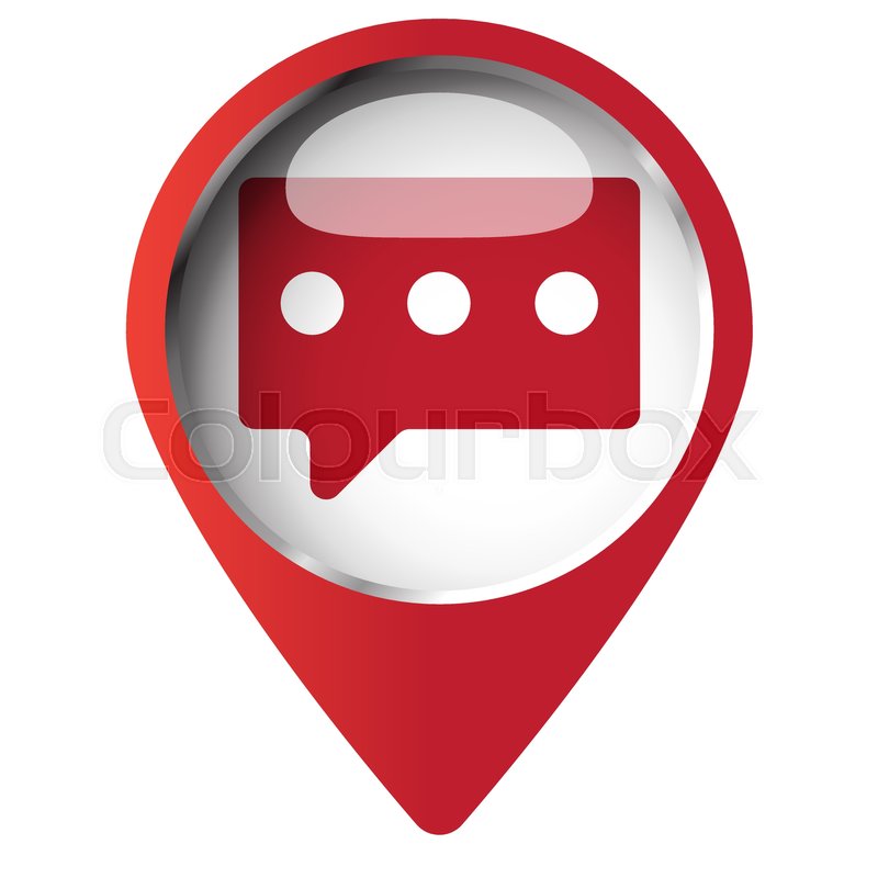 800x800 Map Pin Symbol With Message Icon Red Stock Vector Colourbox