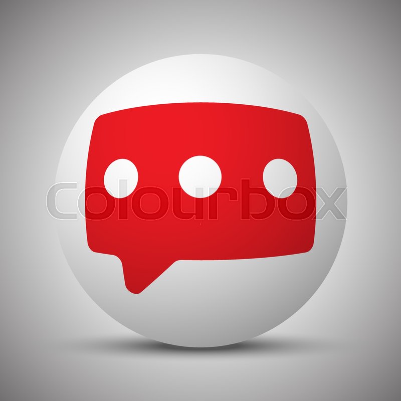 800x800 Red Message Icon On White Sphere Stock Vector Colourbox