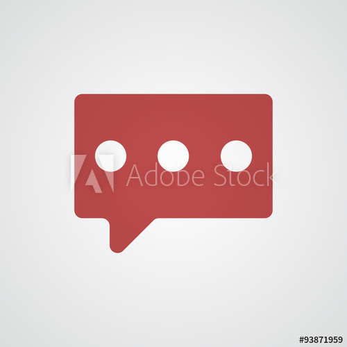 500x500 Flat Red Message Icon