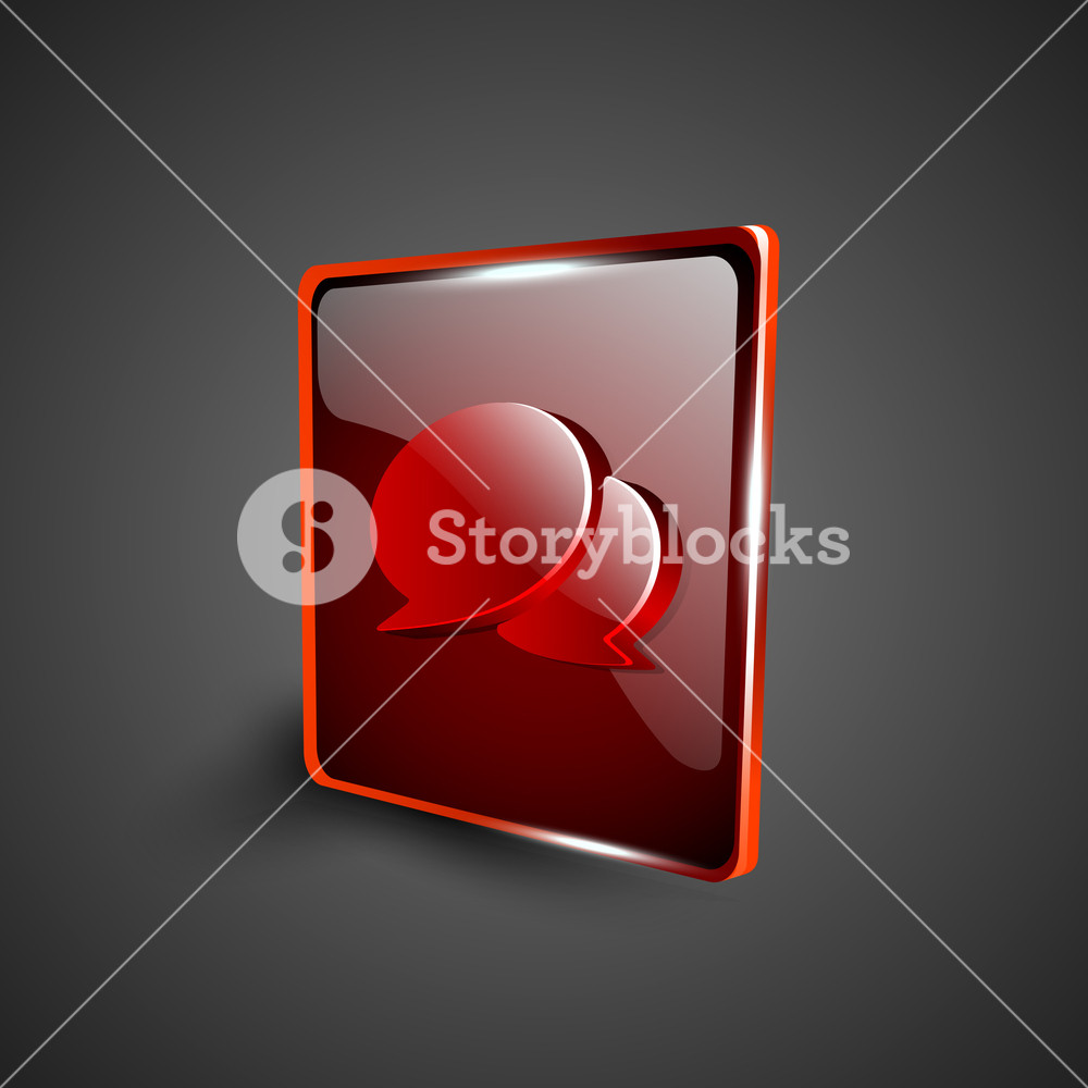 1000x1000 Glossy Red Web Messenger Symbol Icon Set Royalty Free