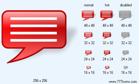 464x280 Red Message With Shadow Icon Messenger Icons For Vista