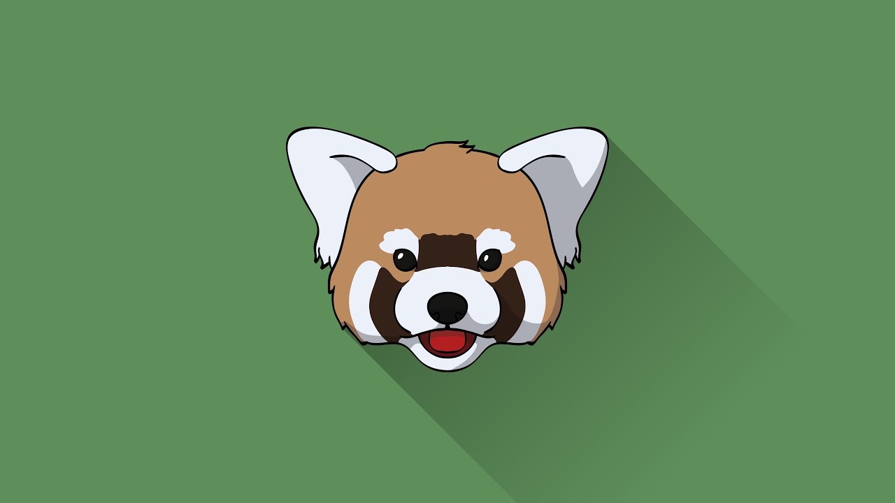 1280x720 Illustrator Red Panda Icon Speed Drawing