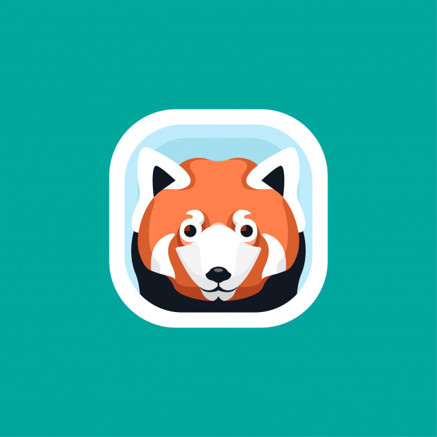 626x626 Cute Red Panda App Icons Logo Vector Vector Premium Download