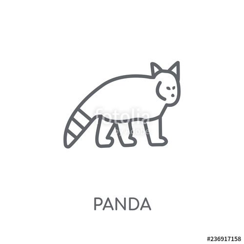 500x500 Red Panda Linear Icon Modern Outline Red Panda Logo Concept