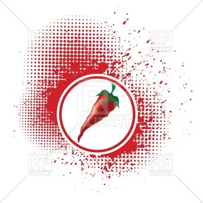 400x400 Red Chilly Pepper Icon On Grunge Spot Vector Image Of Icons