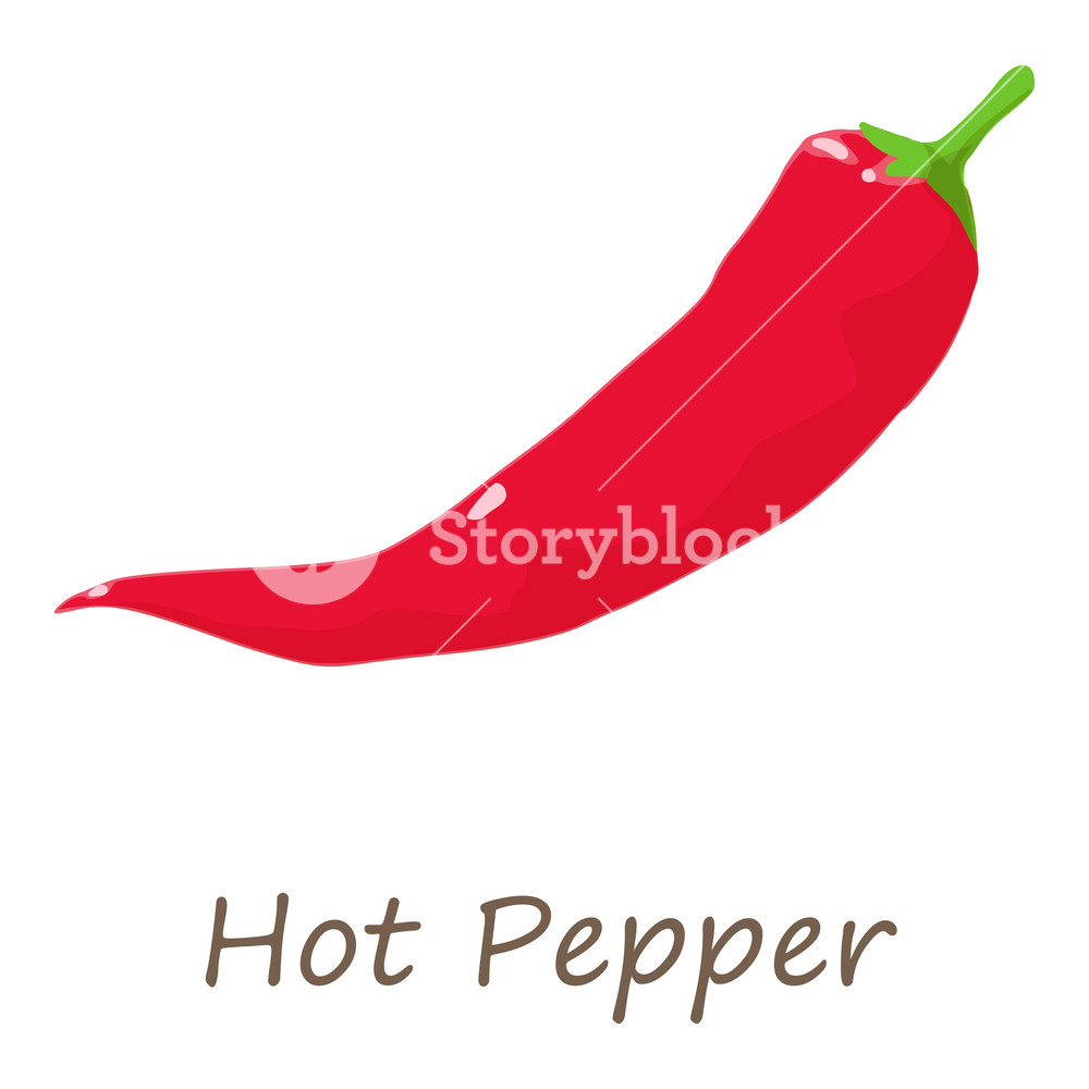 1000x1000 Red Hot Pepper Icon Isometric Of Red Hot Pepper Vector Icon