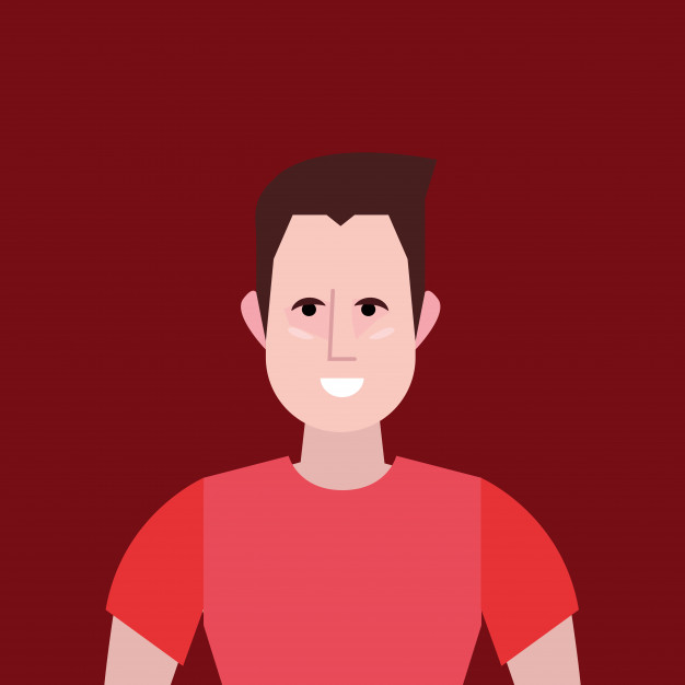 626x626 Hipster Style With Cartoon Happy Man Icon Over Red Background