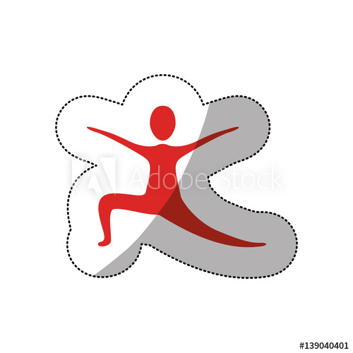 500x500 Red Person Practicing Dancing Icon, Vector Illustraction Design