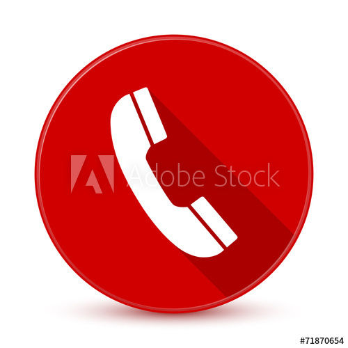 500x500 Red Phone Icon With Long Shadow