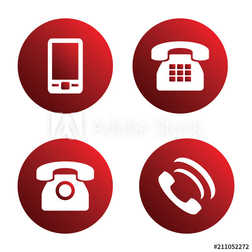 500x500 Vector Icon Set Red Phone Icons