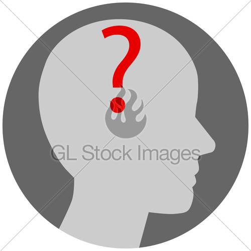 500x500 Red Question Mark In The Head Icon Gl Stock Images