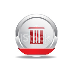 235x235 Recycle Bin Red Vector Icon Button Stock Photos
