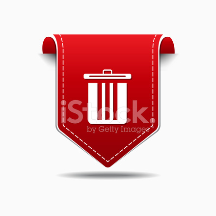 440x440 Recycle Bin Red Vector Icon Design Stock Vector
