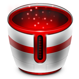 256x256 Crystal Black And Red Style Desktop Icons Recycle Bin Full My