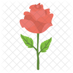 256x256 Red Rose Icon Of Flat Style