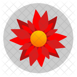 256x256 Red Flower Icon Of Flat Style