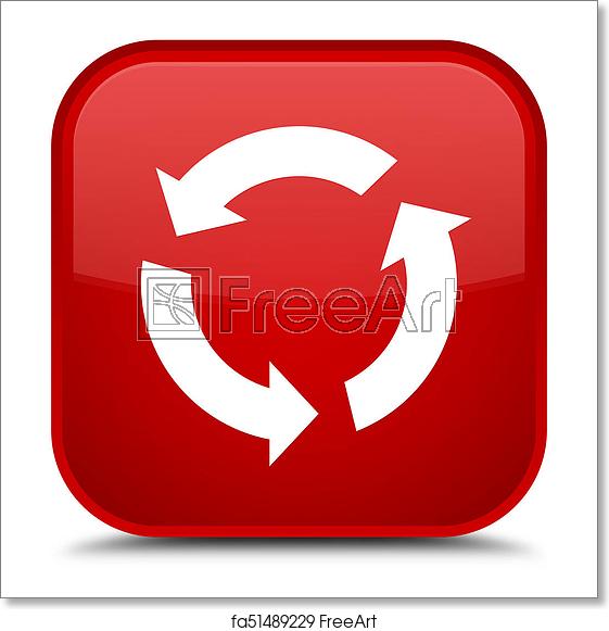 561x581 Free Art Print Of Refresh Icon Special Red Square Button Refresh