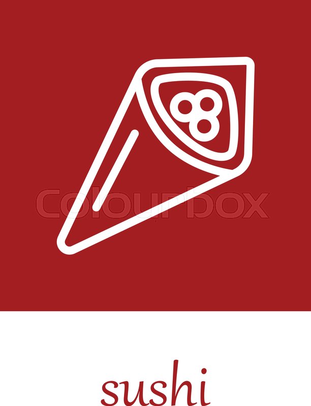 Temaki Sushi Icon On Red Square Stock Vector Colourbox 612x800 Temaki Sushi Icon On Red Square Stock Vector Colourbox