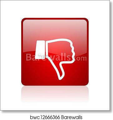 362x382 Thumb Down Red Square Glossy Web Icon On White Background, Art