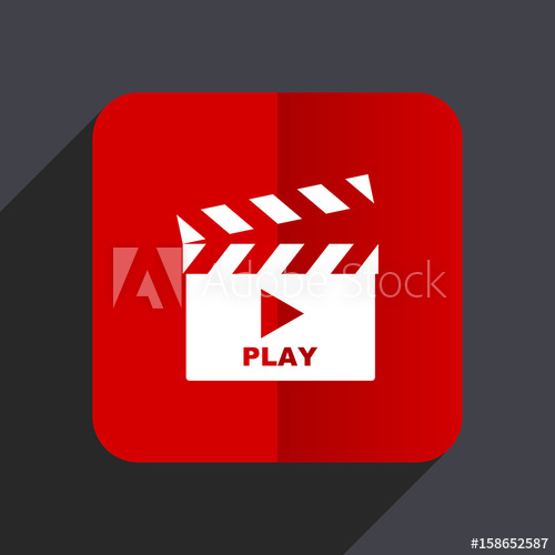 Video Flat Design Web Vector Icon Red Square Sign On Gray 500x500 Video Flat Design Web Vector Icon Red Square Sign On Gray