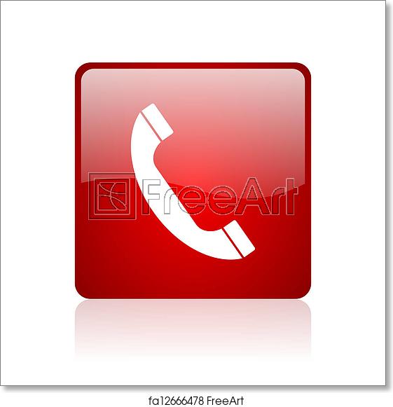 Free Art Print Of Phone Red Square Glossy Web Icon On White 561x581 Free Art Print Of Phone Red Square Glossy Web Icon On White