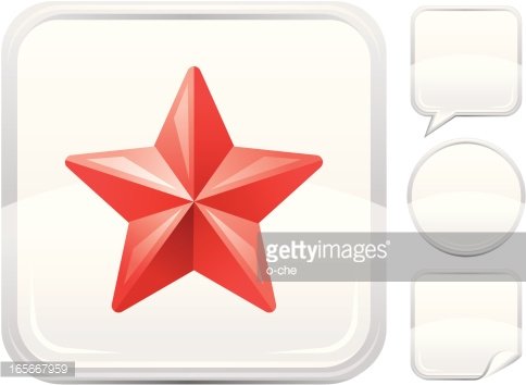 484x354 Red Star Icon On Silver Button Premium Clipart