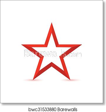 362x382 Red Star Icon, Art Print Barewalls Posters Prints