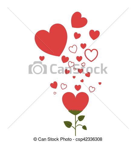 450x470 Hearts Design Icon With Red Heart Flower With Steam Vector