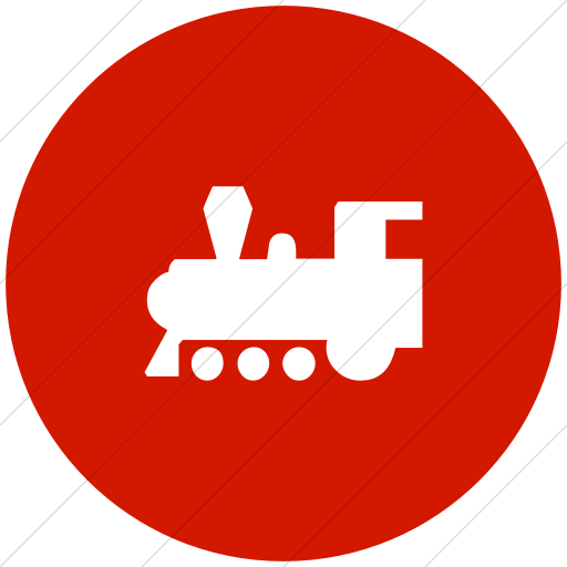 512x512 Iconsetc Flat Circle White On Red Classica Steam Locomotive Icon