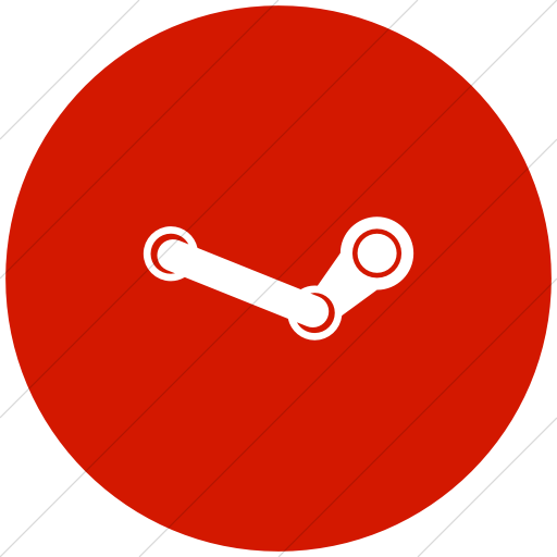 512x512 Iconsetc Flat Circle White On Red Foundation Social Steam Icon