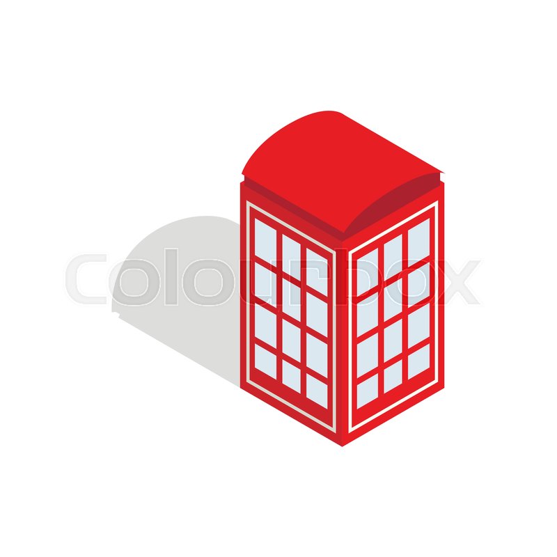 800x800 Red Telephone Booth Icon In Isometric Stock Vector Colourbox