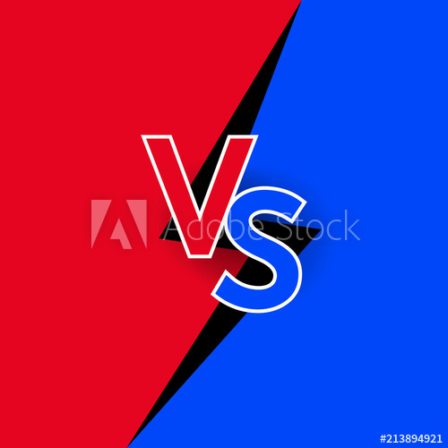 500x500 Versus Logo Red Vs Blue Letters For Sports Design, Fight Icon