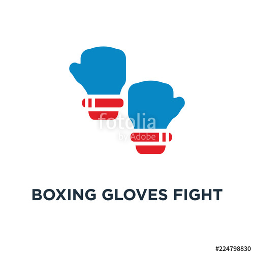 500x500 Boxing Gloves Fight Icon Red Vs Blue Fight Battle Emblem Concept