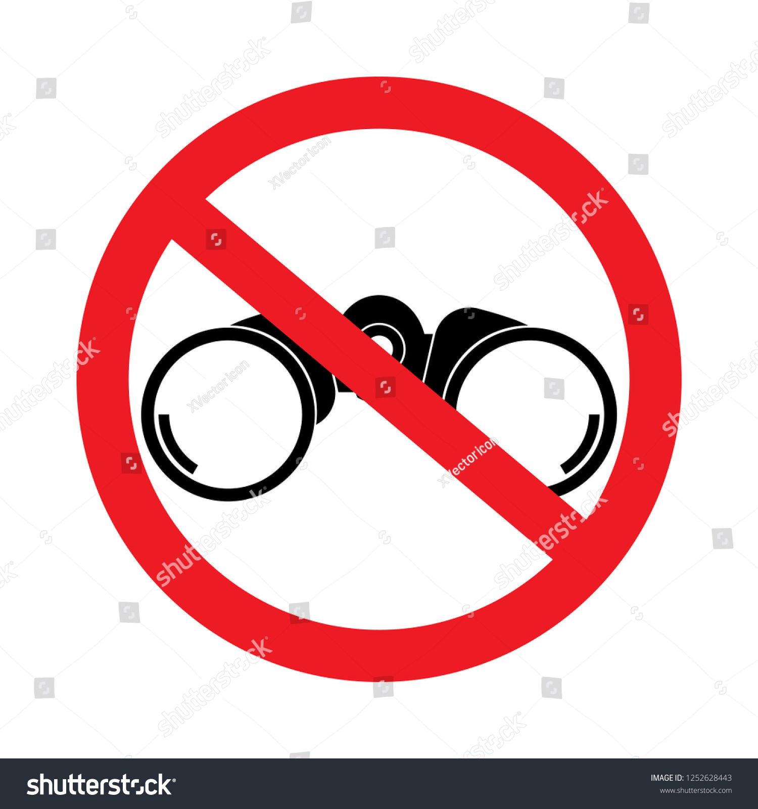 1500x1600 No Binocular Icon Vector Not Allowed Or Field Glasses Zoom