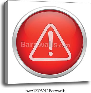 382x390 Red Warning Icon, Canvas Print Barewalls Posters Prints