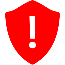 256x256 Free Red Warning Shield Icon