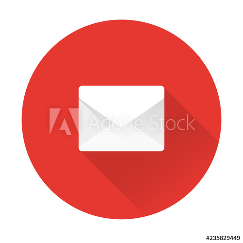 500x500 Mail Icon, Message Vector Illustration White Envelope Isolated