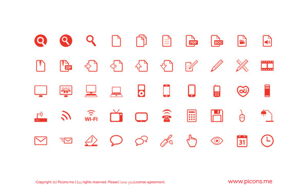 600x377 Red Outline Web Icons Free Download